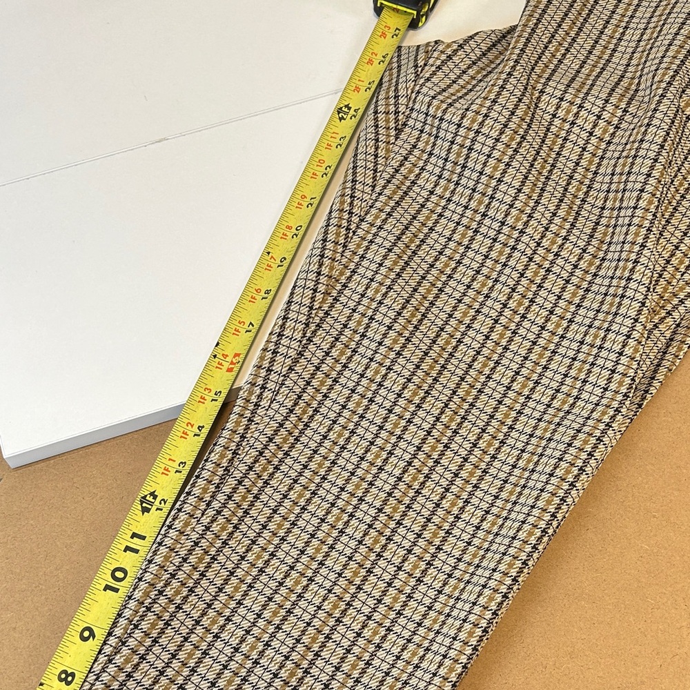 Soho Apparel Ltd. Brown Plaid Ankle Pull On dress pants women’s Size Large - Picture 7 of 7